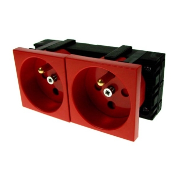 Gniazdo zasilające 230V K45 2P*2+Z DATA czerwone