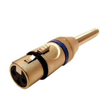 Gniazdo XLR 3p z odgiętką niebieskie