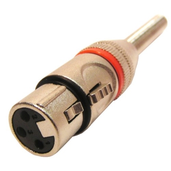 Gniazdo XLR 3p z odgiętką czerwone