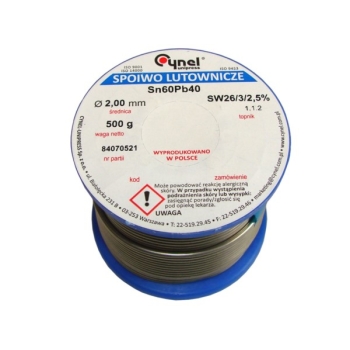 Cyna 2,00/500g Sn60Pb40 z topnikiem Cynel