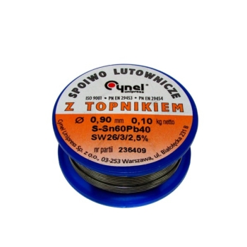 Cyna 0,90/ 100g Sn60Pb40 z topnikiem Cynel
