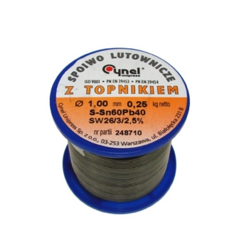 Cyna 1,00/ 250g Sn60Pb40 z topnikiem Cynel