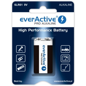 Bateria 9V alkaliczna PRO everActive blister