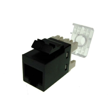 Gniazdo keystone RJ45 kat.6 nieekranowane czarne