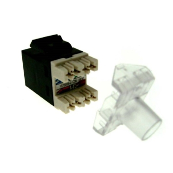 Gniazdo keystone RJ45 kat.6 nieekranowane czarne