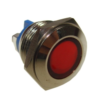 Kontrolka LED 18mm 230V metal czerwona