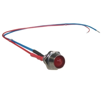 Kontrolka LED 5mm 12V czerwona z przewodem