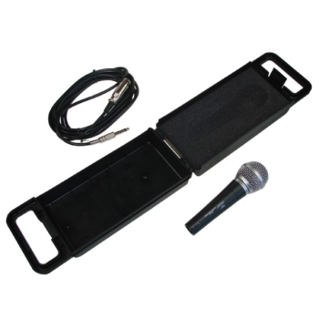 Mikrofon DM 80 czarny, srebrna główka, przewodowy