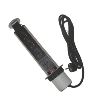 Listwa zasilająca COLUMN KZ 3 gniazda + 2*USB 2m