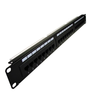 Patch panel 24-port UTP6A 1U 19" bez półki