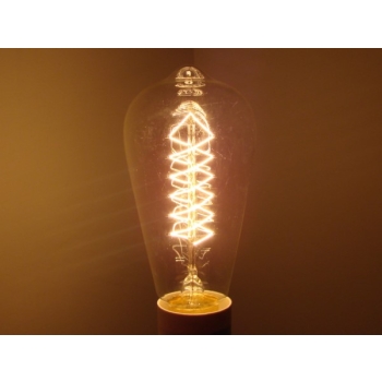 Żarówka węglowa Seleby ST64 40W E27 round  shape