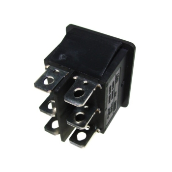 Przełącznik kołyskowy kwadrat czarny 16A 1-0-1 3po