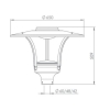 Lampa parkowa led Prome Indirect 45W 4000K czarny