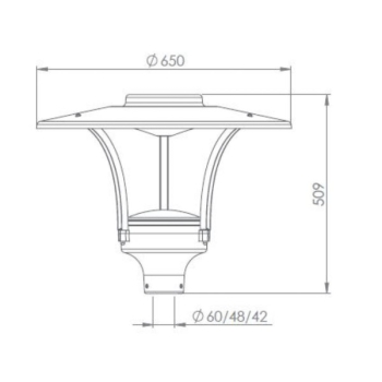 Lampa parkowa led Prome Indirect 45W 4000K czarny