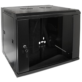 Szafa 19' wisząca ZETA  9U  600x450 RAL9004 szkłod