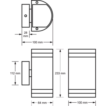 Oprawa elewacyjna Kortek 2x GU10 antracyt  RAL7016