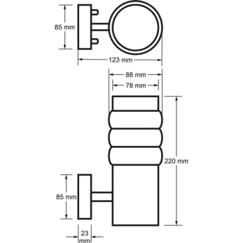 Oprawa elewacyjna Lula bis 1x E27  stal nierdzewna