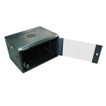 Szafa 19' wisząca ZETA  6U  600x450 RAL9004 szkłod