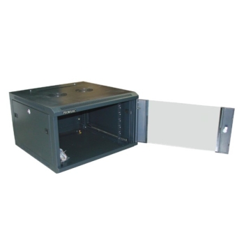 Szafa 19' wisząca ZETA  6U  600x600 RAL9004 szkłod