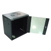 Szafa 19' wisząca ZETA 12U 600x450 RAL9004 szkło d