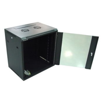Szafa 19' wisząca ZETA 12U 600x450 RAL9004 szkło d