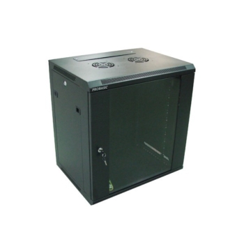 Szafa 19' wisząca ZETA 12U 600x450 RAL9004 szkło d