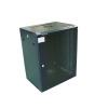 Szafa 19' wisząca ZETA 15U 600x450 RAL9004 szkło d