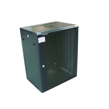 Szafa 19' wisząca ZETA 15U 600x450 RAL9004 szkło d