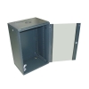 Szafa 19' wisząca ZETA 18U 600x450 RAL9004 szkło d