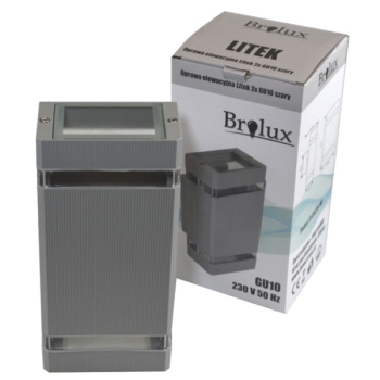 Oprawa elewacyjna Litek 2x GU10 szara