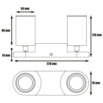 Lampa spotlight Kinia 2xGU10 biała