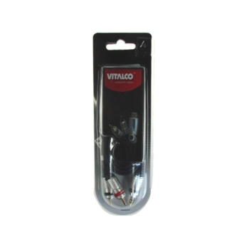 Kabel Jack3,5st-2RCA Digital  2,5m złote Blister