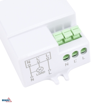 CZUJNIK MIKROFALOWY 500W 360* IP20 PROSTOKĄTNY BIAŁY DIP-SWITCH