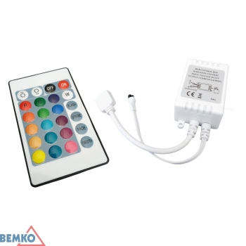 STEROWNIK LED IR 72W Z PILOTEM 24 PRZYCISKI RGB
