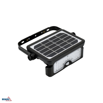 NAŚWIETLACZ SOLARNY LED SOLEN 5W 500LM 4000K IP65 CZARNY CZ. PIR