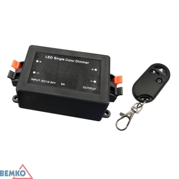 STEROWNIK LED 1-STREFOWY RF 2.4G  DC 12~24V 8A MONO Z PILOTEM