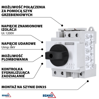 ROZŁĄCZNIK IZOLACYJNY PV 4-POLOWY 1200V DC 32A