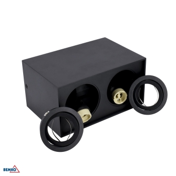 DOWNLIGHT ORTAL REGULOWANA 182X96 2XGU10 MAX. 2x50W CZARNA