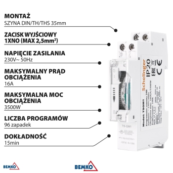 PROGRAMATOR CZASOWY MECHANICZNY 24H SCHELINGER