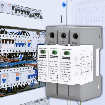 OGRANICZNIK PRZEPIĘĆ 3P 12,5kA DC 1000V KLASY T1+T2 Z ISKIERNIKIEM GAZOWYM SCHELINGER
