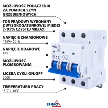 WYŁĄCZNIK NADPRĄDOWY 6KA 3P C 10A