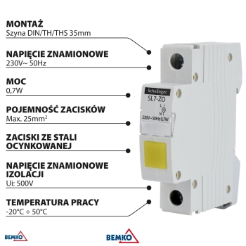 LAMPKA SYGNALIZACYJNA LED SL7 ŻÓŁTA SCHELINGER