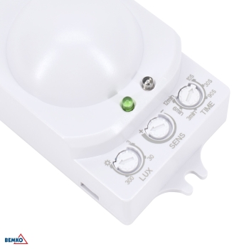 CZUJNIK MIKROFALOWY 1200W 360* IP20 PROSTOKĄTNY BIAŁY