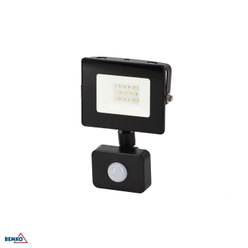 NAŚWIETLACZ LED SMD KASTEL 10W 4000K 900LM IP65 CZARNY CZ. PIR